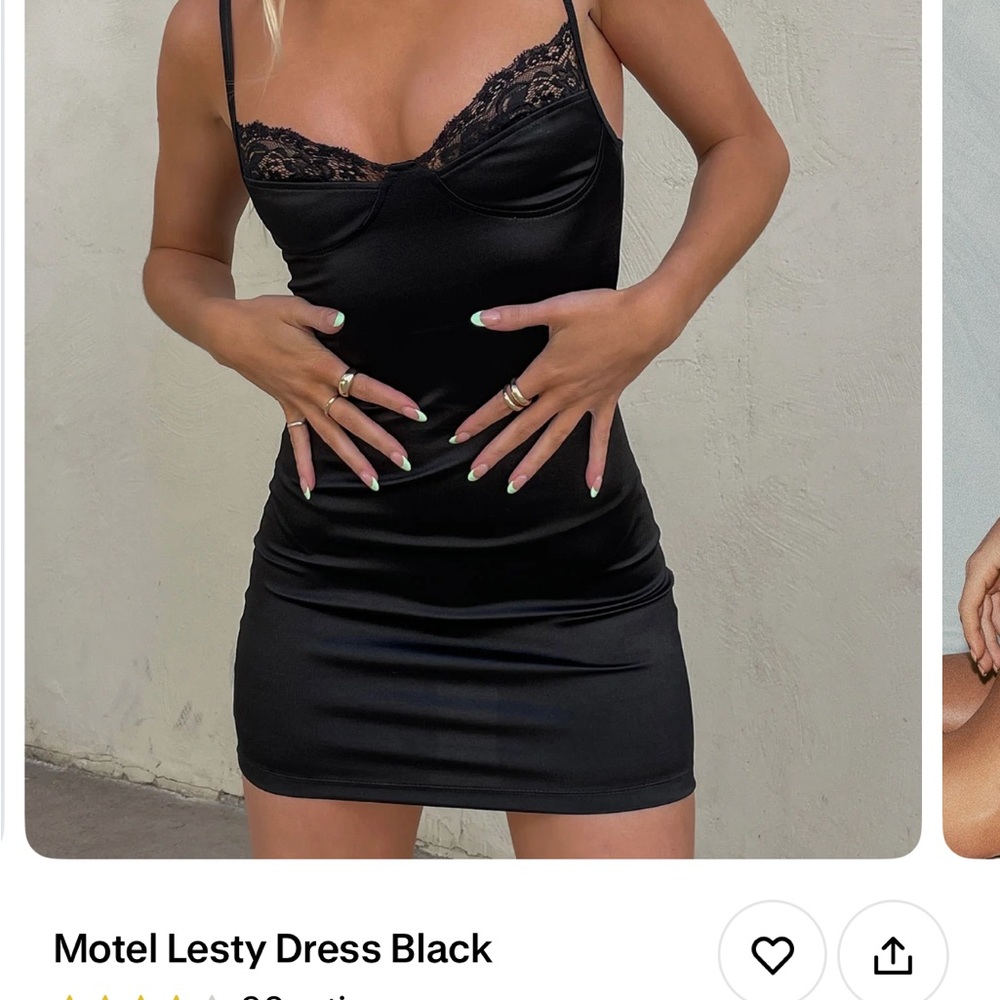 Princess Polly Black Lace Trim Mini Dress